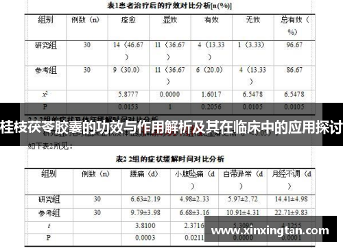 桂枝茯苓胶囊的功效与作用解析及其在临床中的应用探讨